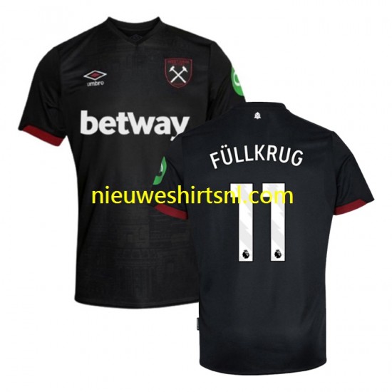West Ham United Heren Shirt met Bedrukking FULLKRUG 11 Uit 2024-2025 Korte Mouw