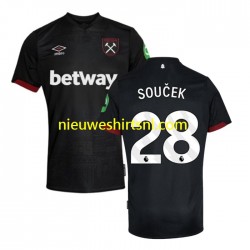 West Ham United Heren Shirt met Bedrukking SOUCEK 28 Uit 2024-2025 Korte Mouw