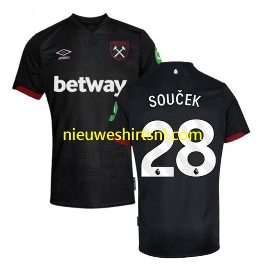 West Ham United Heren Shirt met Bedrukking SOUCEK 28 Uit 2024-2025 Korte Mouw