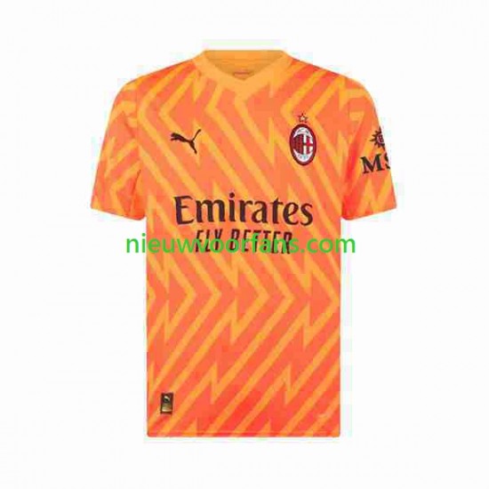 AC Milan Heren Shirt met Bedrukking Doelman Uit 2023-2024 Korte Mouw