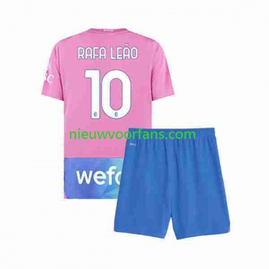 AC Milan Kind Shirt met Bedrukking Rafael Leao 10 Derde 2023-2024 Korte Mouw