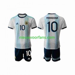 Argentinië Kind Shirt met Bedrukking Maradona 10 2019-2020 Thuis Korte Mouw