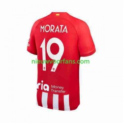 Atlético Madrid Heren Shirt met Bedrukking 2 Alvaro Morata 19 Thuis 2023-2024 Korte Mouw