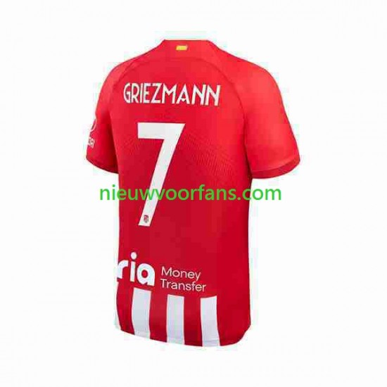 Atlético Madrid Heren Shirt met Bedrukking 2 Antoine Griezmann 7 Thuis 2023-2024 Korte Mouw