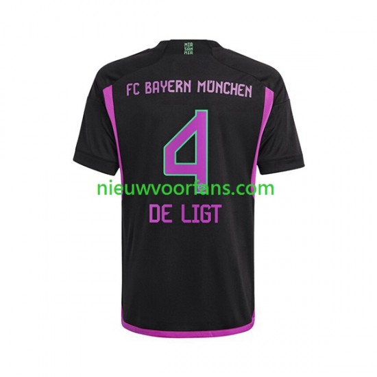 FC Bayern München Heren Shirt met Bedrukking Matthijs de Ligt 4 Uit 2023-2024 Korte Mouw