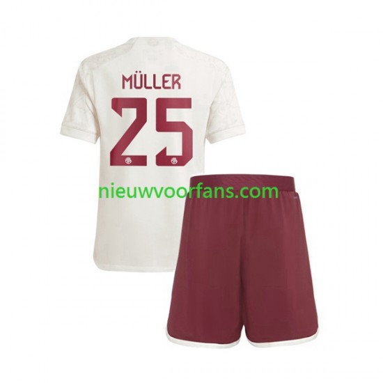 FC Bayern München Kind Shirt met Bedrukking Thomas Muller 25 Derde 2023-2024 Korte Mouw