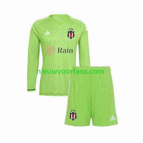 Besiktas Kind Shirt met Bedrukking Doelman Uit 2023-2024 Lange Mouw