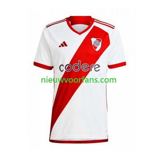 CA River Plate Heren Shirt met Bedrukking Thuis 2023-2024 Korte Mouw