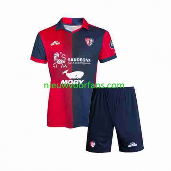 Cagliari Kind Shirt met Bedrukking Thuis 2023-2024 Korte Mouw
