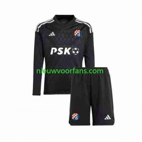 Dinamo Zagreb Kind Shirt met Bedrukking Doelman Uit 2023-2024 Lange Mouw