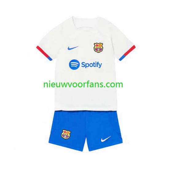 FC Barcelona Kind Shirt met Bedrukking Uit 2023-2024 Korte Mouw
