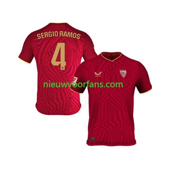 Sevilla FC Heren Shirt met Bedrukking Sergio Ramos 4 Uit 2023-2024 Korte Mouw