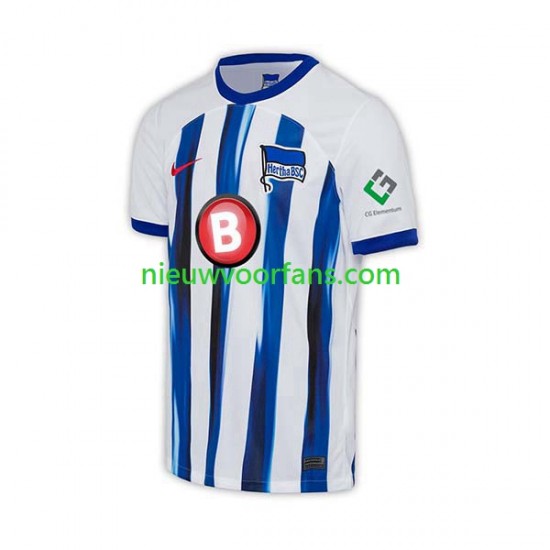 Hertha BSC Heren Shirt met Bedrukking Thuis 2023-2024 Korte Mouw