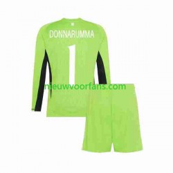 Italië Kind Shirt met Bedrukking Doelman Donnarumma 1 Thuis 2023 Lange Mouw