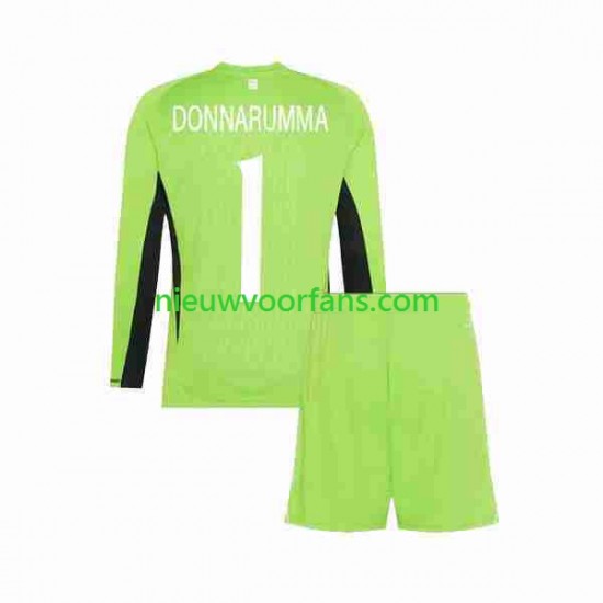 Italië Kind Shirt met Bedrukking Doelman Donnarumma 1 Thuis 2023 Lange Mouw