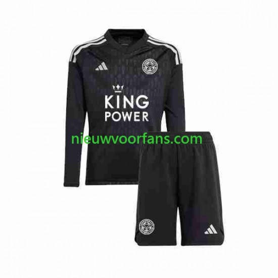 Leicester City Kind Shirt met Bedrukking Doelman Derde 2023-2024 Lange Mouw