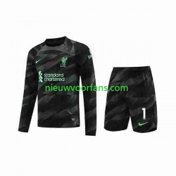 Liverpool Kind Shirt met Bedrukking Doelman A.Becker 1 Uit 2023-2024 Lange Mouw