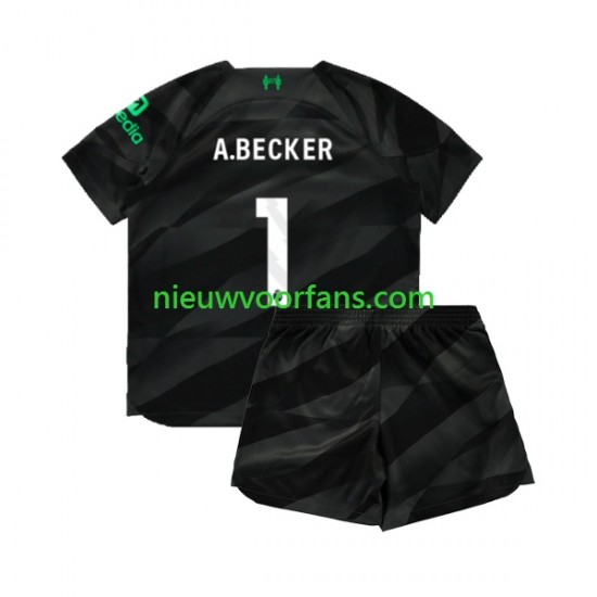 Liverpool Kind Shirt met Bedrukking Doelman A.Becker 1 Uit 2023-2024 Korte Mouw