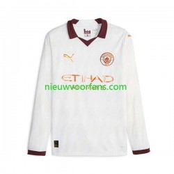 Manchester City Heren Shirt met Bedrukking Uit 2023-2024 Lange Mouw
