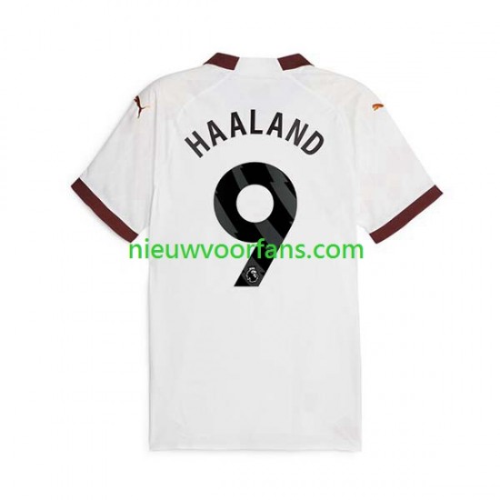 Manchester City Heren Shirt met Bedrukking Erling Haaland 9 Uit 2023-2024 Korte Mouw