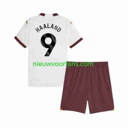 Manchester City Kind Shirt met Bedrukking Erling Haaland 9 Uit 2023-2024 Korte Mouw