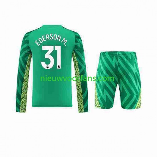 Manchester City Kind Shirt met Bedrukking Doelman Ederson Moraes 31 Thuis 2023-2024 Lange Mouw