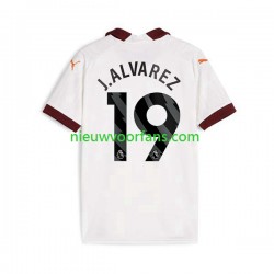 Manchester City Heren Shirt met Bedrukking Julian Alvarez 19 Uit 2023-2024 Korte Mouw