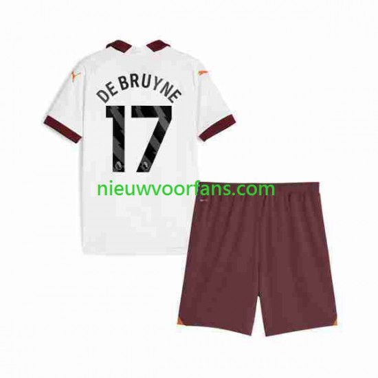 Manchester City Kind Shirt met Bedrukking Kevin De Bruyne 17 Uit 2023-2024 Korte Mouw