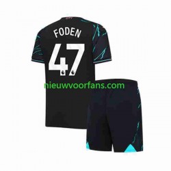 Manchester City Kind Shirt met Bedrukking Phil Foden 47 Derde 2023-2024 Korte Mouw