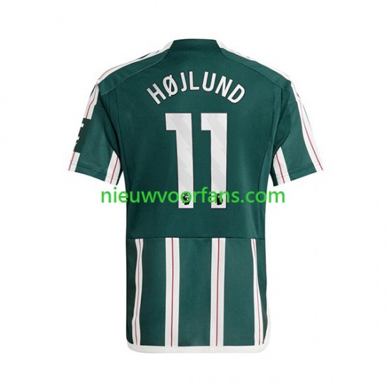 Manchester United Heren Shirt met Bedrukking Rasmus Hojlund 11 Uit 2023-2024 Korte Mouw