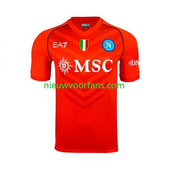 Napoli Heren Shirt met Bedrukking Doelman Thuis 2023-2024 Korte Mouw