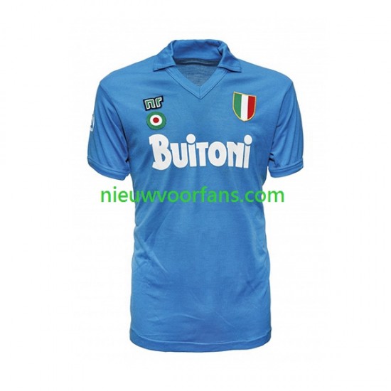 Napoli Heren Shirt met Bedrukking 1987 1988 Retro Thuis Korte Mouw