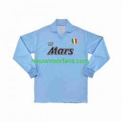 Napoli Heren Shirt met Bedrukking 1990 1991 Retro Thuis Lange Mouw