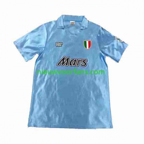 Napoli Heren Shirt met Bedrukking 1990 1991 Retro Thuis Korte Mouw