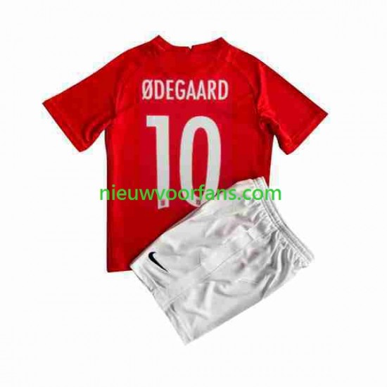 Noorwegen Kind Shirt met Bedrukking ODEGAARD 10 Thuis 2022 Korte Mouw