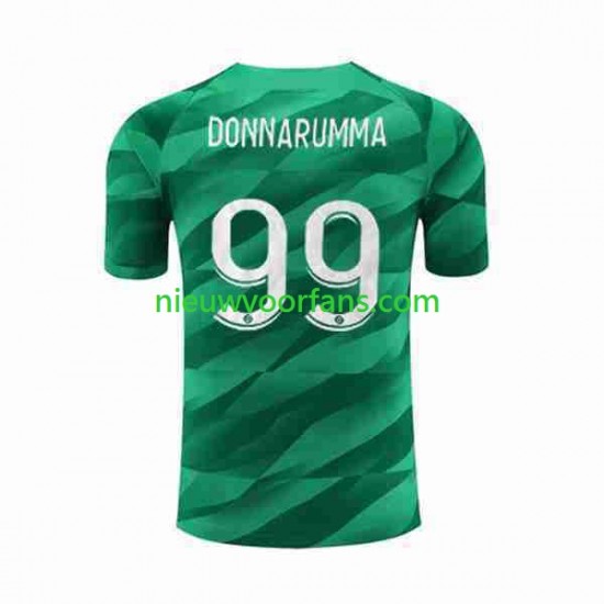 Paris Saint-Germain Heren Shirt met Bedrukking Doelman Donnarumma 99 Thuis 2023-2024 Korte Mouw