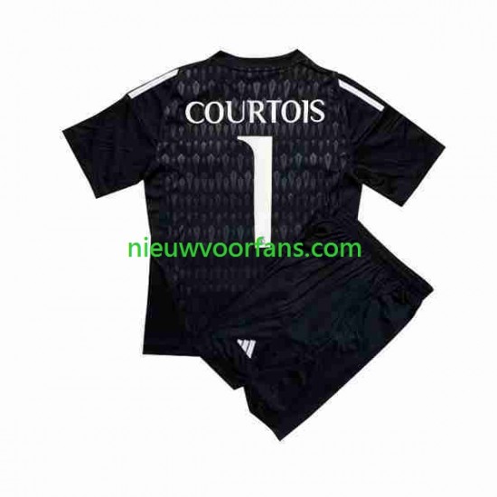 Real Madrid Kind Shirt met Bedrukking Doelman Thibaut Courtois 1 Uit 2023-2024 Korte Mouw