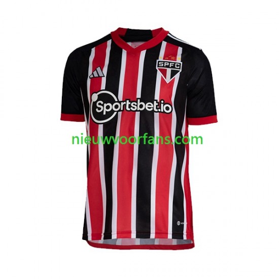 São Paulo Heren Shirt met Bedrukking Uit 2023-2024 Korte Mouw