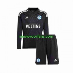 Kind Shirt met Bedrukking Doelman Schalke 04 Uit 2023-2024 Lange Mouw
