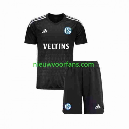 Kind Shirt met Bedrukking Doelman Schalke 04 Uit 2023-2024 Korte Mouw