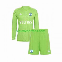 Kind Shirt met Bedrukking Doelman Schalke 04 Thuis 2023-2024 Lange Mouw