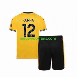 Wolverhampton Wanderers Kind Shirt met Bedrukking CUNHA 12 Thuis 2023-2024 Korte Mouw