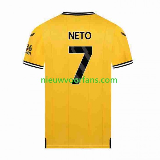 Wolverhampton Wanderers Heren Shirt met Bedrukking NETO 7 Thuis 2023-2024 Korte Mouw