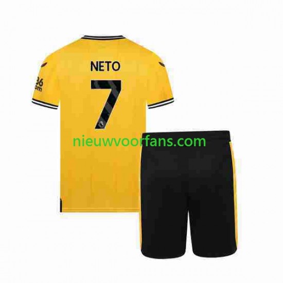 Wolverhampton Wanderers Kind Shirt met Bedrukking NETO 7 Thuis 2023-2024 Korte Mouw