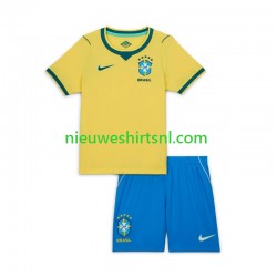 Brazilië Kind Shirt met Bedrukking Thuis WK 2026 Korte Mouw