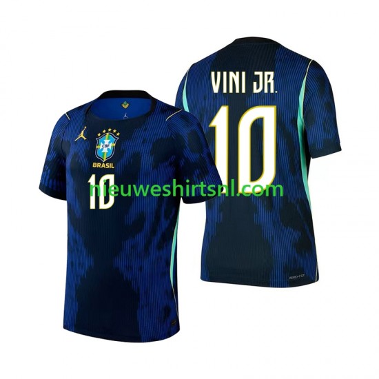 Brazilië Heren Shirt met Bedrukking Vinicius Junior 10 Uit WK 2026 Korte Mouw