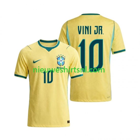 Brazilië Heren Shirt met Bedrukking Vinicius Junior 10 Thuis WK 2026 Korte Mouw