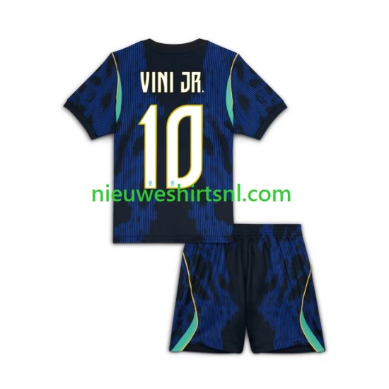 Brazilië Kind Shirt met Bedrukking Vinicius Junior 10 Uit WK 2026 Korte Mouw