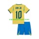Brazilië Kind Shirt met Bedrukking Vinicius Junior 10 Thuis WK 2026 Korte Mouw