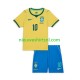 Brazilië Kind Shirt met Bedrukking Vinicius Junior 10 Thuis WK 2026 Korte Mouw